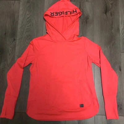 Tommy Hilfiger Deportivo Atlético Mujer’s Sudadera con Capucha Rosa con Agujeros para el Pulgar Talla Pequeña Foto 1 de 4