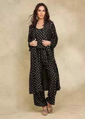 TOGETHER Schwarzes Jaquard 3 Teiliges Set Plus UK 24 (fm125-39) - Bild 1 von 3