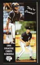 Syracuse Chiefs--Carlos Delgado--Alex Gonzalez--1994 Pocket Schedule--Blue Jays