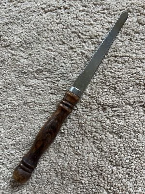 Fiesta 3,75” Curvado Acero Inoxidable Doble Cara Serrado Pomelo Cuchillo Madera TAIWÁN Foto 1 de 4