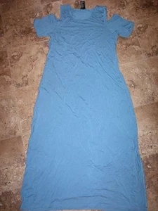 New Womens Design History Maxi Dress Regatta Blue Cold Shoulder S M L XL 2XL - Picture 1 of 1