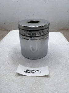 Enchufe de 12 puntos vintage Snap On 7/8 BS 1/2 Drive WSW-108 - Imagen 1 de 8