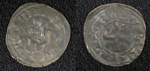 France 1200-1300 Silver Denier Besancon Right Hand of God D-3022 Ex. J. Stewart - Picture 1 of 3