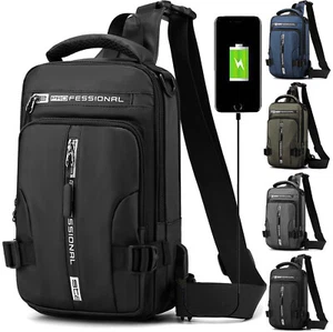 Zaino Porta Tablet iPad Monospalla Borsa Zainetto borsello a Tracolla Uomo Z20 - Foto 1 di 25