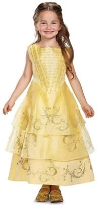 Belle Ball Gown Deluxe Disney Beauty Beast Fancy Dress Halloween Child Costume - Image 1 of 2