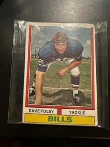 Paquete divertido de fútbol americano Topps 1974 violonchelo - 3 tarjetas / goma original Dave Foley - Imagen 1 de 2