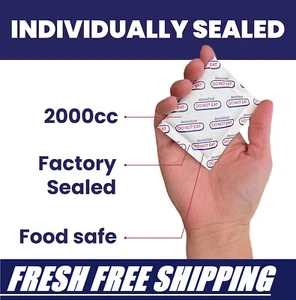 (5 PACK) USA 2000cc Individually sealed Oxygen Absorber Food Grade Non-Toxic - Picture 1 of 3