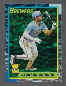 2025 Topps #T90-37 Jackson Chourio '90 Topps GREEN CRACKLE FOILBOARD /99 FOIL - Bild 1 von 2
