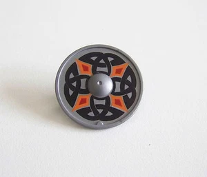 PLAYMOBIL (L659) MOYEN-AGE - Bouclier Rond Gris avec Motifs Chevalier 5886 - Imagen 1 de 1