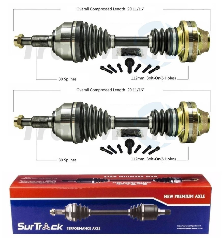 Juego SurTrack par de ejes articulados CV delanteros para Audi Q7 VW Touareg AWD 06-10 Foto 1 de 1