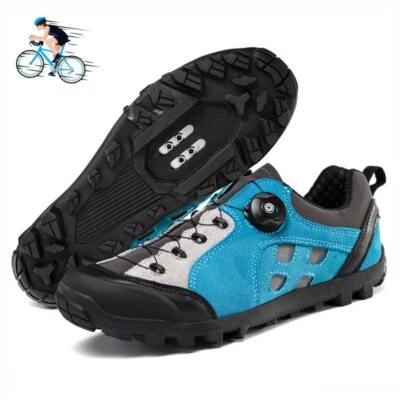 MTB Cycling Sneaker Men's Bike Self-locking Flat Shoes Mountain Bicycle Shoes - Image 1 of 4