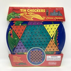 Schylling CHINESE CHECKERS & CHECKERS Games 2-In-1 Tin, 2008, NEW SEALED! Gift - Picture 1 of 7