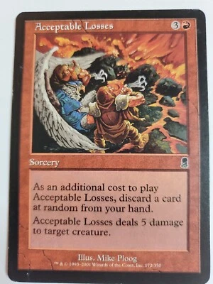 MTG Magic The Gathering Card Acceptable Losses Sorcery 3x Red Odyssey  - Image 1 of 2
