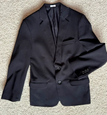 NUEVO SIN ETIQUETAS Calvin Klein Chaqueta Niño 10 Negro Dos Botones Blazer Traje Abrigo Clásico Formal Foto 1 de 4