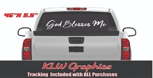 God Blesses Me Decal Sticker Car Diesel Truck Jesus Blessed Religious Family JL - Picture 1 of 2