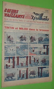COEURS VAILLANTS 27-09 1942 HERGE TINTIN MILOU BROUSSE CONGO SYLVAIN SYLVETTE - Imagen 1 de 2