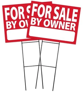 Large (18"x24") For Sale By Owner - RED - Sign Kit with Stands - 2 Pack - Picture 1 of 1