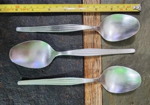 ✅LOT OF 3 MID-CENTURY FLUTED ALPACCA RS 100 SILVERPLATE TABLE SERVING SPOONS  - Picture 1 of 8