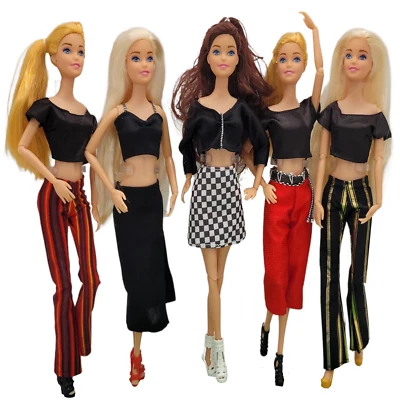 MARKENLOS Konvolut Kleidung Set für Barbie Puppen Zubehör Hosen Rock Outfit Mode Fashion