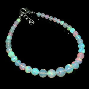 Bracciale opale etiope Welo opale fuoco pietre preziose braccialetto fatto a mano gioielli 1285 - Foto 1 di 3