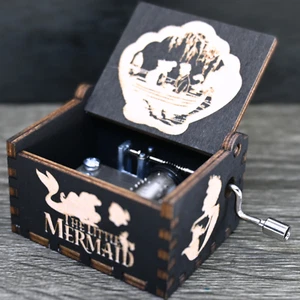 Manovella manuale in legno Part of Your World Music Box Sirenetta fatta a mano - Foto 1 di 9