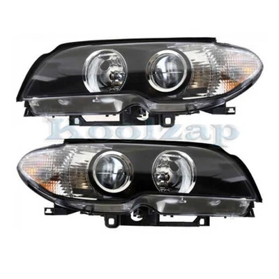 For 03-06 325Ci & 330Ci Halogen Headlight Headlamp Head Light w/o Bulb PAIR SET - Изображение 1 из 4