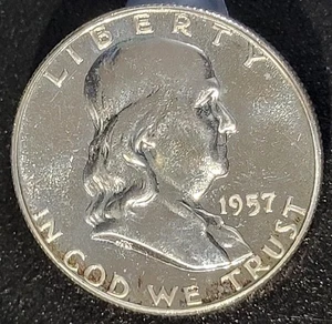 Uncirculated 1957 P Franklin Half Dollar Gem BU Very Nice High Grade - Picture 1 of 2