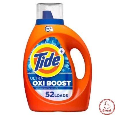 Tide Laundry Detergent Ultra Oxi Boost HE Liquid Laundry Soap and Stain Remover
