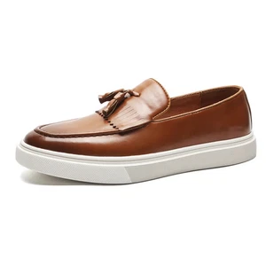Handgefertigte klassische elegante PU-Lederschuhe für Männer Quaste Halbschuhe robuste Slipper - Bild 1 von 13