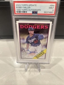 2023 Topps Update Bobby Miller 1988 Topps Rookie Auto RC #88BA-BM PSA 9 Dodgers - Picture 1 of 2