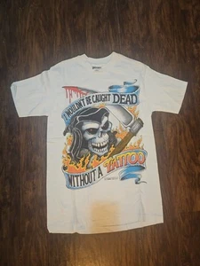 Vintage 1989 Easyriders Tattoo Death Grim Reaper TShirt RARE M Nwot  - Picture 1 of 6
