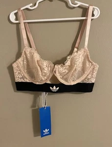 Adidas Modern Flex Lace Demi Bra (32B) Adjustable Straps Logo (Peach Whip) NWT - Picture 1 of 8