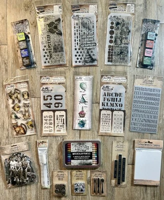 ¡Nuevo! Estampillas de ideología de Tim Holtz plantillas adornos acuarela efímeras ¡LOTE!! Foto 1 de 4