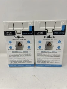 TWO CatGenie SaniSolution 120 Self-Cleaning Litter Box Fresh Scent Cartridge - Picture 1 of 5