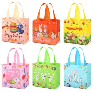 12Pcs Kid Easter Baskets with Handle, Reusable Easter Gift Tote Bag Bulk Non ... - Picture 1 of 7