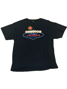 Vintage 90s Welcome Las Vegas Mens Size Large T Shirt Black - Picture 1 of 3