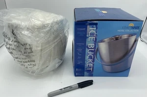 New-KRAFTWARE 1.5 qt Brushed Stainless Steel Double Wall Ice Bucket -ship free - Picture 1 of 1