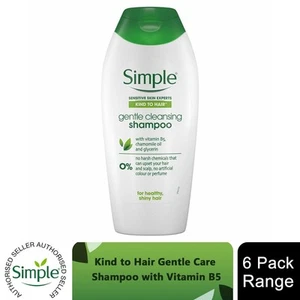 6 x 400ml Simple Kind to Hair Gentle Care Shampoo with Vitamin B5 - Picture 1 of 20