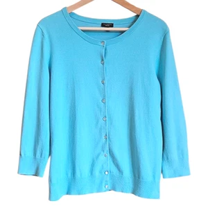 Talbots Cartigan Pullover Button Down Baumwolle Türkis Damen Large - Bild 1 von 6
