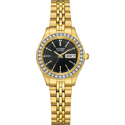 Citizen Crystal Quartz Gold Tone Stainless Steel Ladies Watch EQ0532-55E - Image 1 of 4