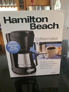HAMILTON BEACH 5-CUP COFFEE MAKER 48137 STAINLESS STEEL CARAFE ~ NEW SEALED - Picture 1 of 6