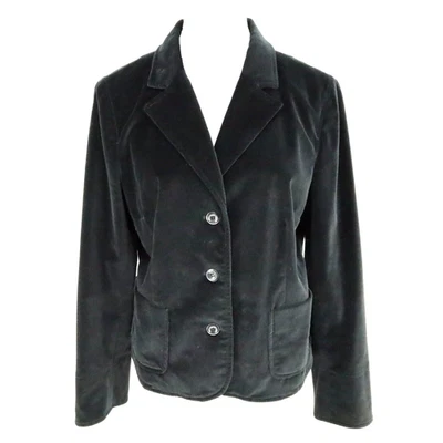 Chaqueta Granate Hill Mujer 12 Negro Terciopelo Forrado Blazer Bolsillos Defecto Carrera Foto 1 de 4
