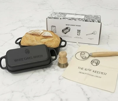 Cast Iron Bread Loaf Pan + Bread Bag + Dough Whisk + Brush | 2-in 1 Pre-Seaso... - Image 1 of 3