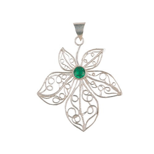 VETEMENTS Ciondolo regalo matrimonio gioielli argento sterling 925 pietra preziosa diopside cromato 2 29"