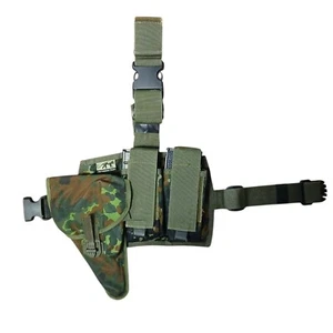 German Armed Forces Flecktarn Leg Drop Magazine Pouch W/ Flecktarn Holster - Picture 1 of 2