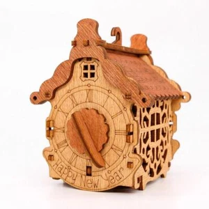 Feliz Año Nuevo Regalo Rompecabezas Caja Cerradura - Hágalo usted mismo Kit de Madera - Imagen 1 de 3