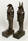 ANCIENT EGYPTIAN ANTIQUES 2 STATUE ANUBIS AND THOTH  EGYPT CARVED STONE