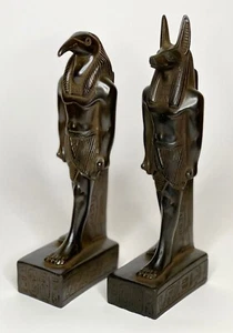 2 STATUE ANUBIS AND THOTH ANCIENT EGYPTIAN ANTIQUES EGYPT HANDMADE STONE - Picture 1 of 5
