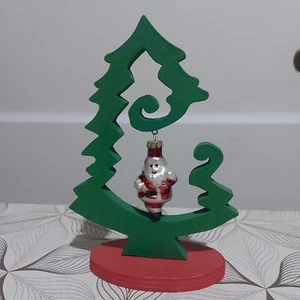 Alberello Di Natale Artigianale In Legno Con Decorazioni In Vetro(ASFORWOOD) - Foto 1 di 8