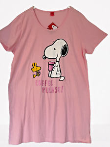 Nachthemd Peanuts Snoopy Baumwolle rosa Glimmer XL XXXL